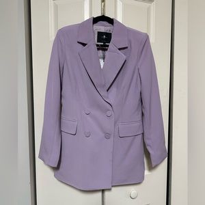 7 for all mankind light purple blazer with 2 button front closure
